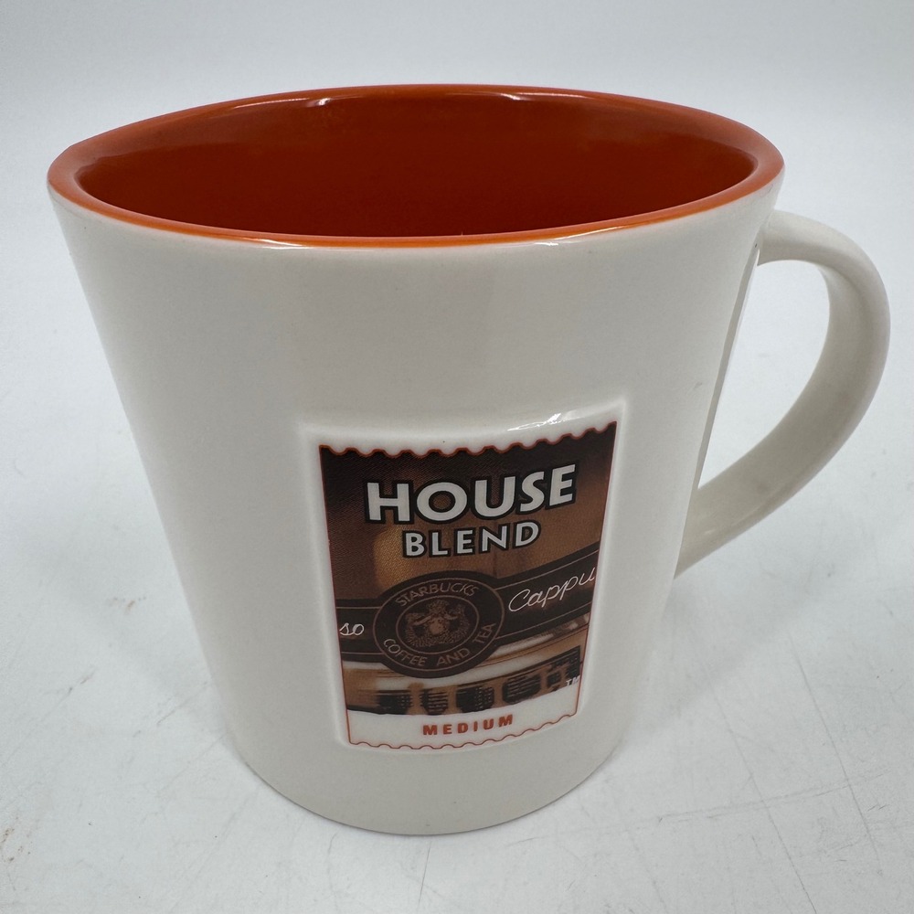 Starbucks House Blend Coffee Mug Latin America 16 fl‎ oz Orange Interior 2006